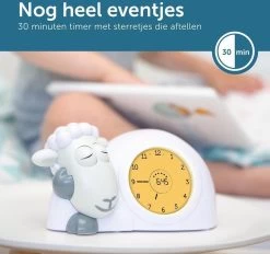 Duracell Zazu Kids Sam Das Schaf Pädagogischer Wecker Kinder - Schlaftrainer Kinder - Für Mädchen Und Jungen - Intelligentes Lernen Von Schlafen Und Aufwachen Mit LED Kinderwecker - Grau -Kinder Welt Verkauf 0680569805577 5