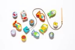 Cubika Holzfädelspiel - Fröhlicher Fische -Kinder Welt Verkauf 13647 13
