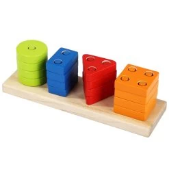 Cubika Sortierset Vier Farben Aus Holz - Rechsteck -Kinder Welt Verkauf 13807