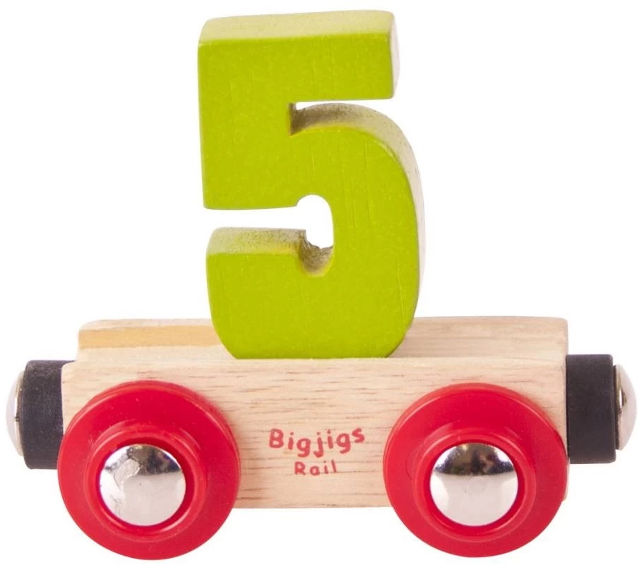 BigJigs Rail Name Nummer 5 , Nummer Wagon 5 3 BigJigs Rail Name Nummer 5 , Nummer Wagon 5