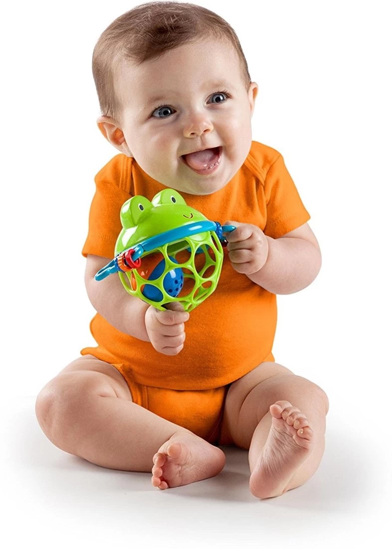 Bright Starts, Oball Jingle & Shake Pal, Frosch Greifball Mit Glockenball, Greifring Und Schiebekugeln Im Flexiblen, Leicht Greifbaren Design 4 Bright Starts, Oball Jingle & Shake Pal, Frosch Greifball Mit Glockenball, Greifring Und Schiebekugeln Im Flexiblen, Leicht Greifbaren Design – Bild 2