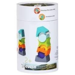 Cubika Flexibler Holzstapelturm Kleines - Blaues Dach -Kinder Welt Verkauf cubika flexibler holzstapelturm kleines blaues dach 2