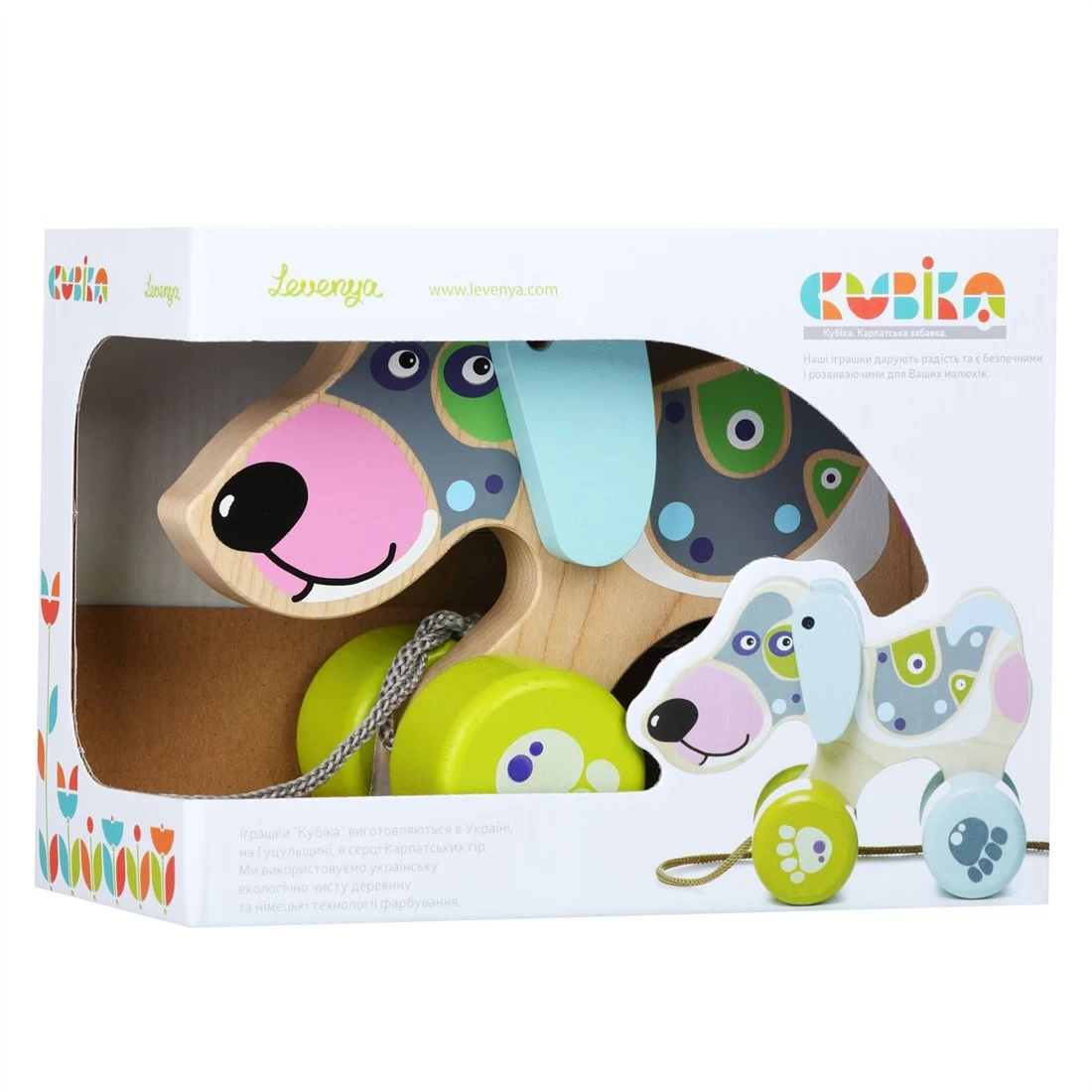 Cubika Hund Aus Holz - Ziehfigur 4 Cubika Hund Aus Holz - Ziehfigur – Bild 2