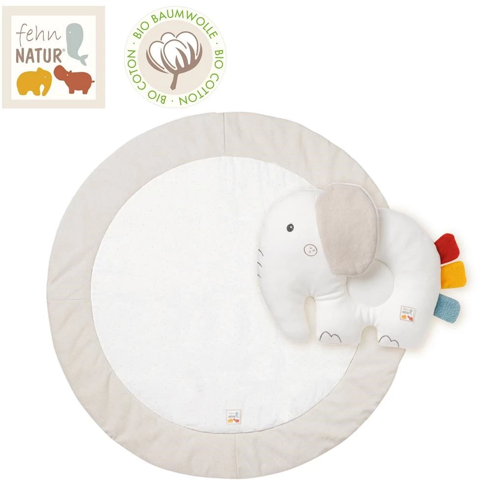Fehn 056150 Krabbeldecke Elefant FehnNATUR – Kuschelige Babydecke Mit Kissen Aus 100% Bio-Baumwolle – Für Babys Und Kleinkinder Ab 0+ Monaten – Größe: Ø 95 Cm 3 Fehn 056150 Krabbeldecke Elefant FehnNATUR – Kuschelige Babydecke Mit Kissen Aus 100% Bio-Baumwolle – Für Babys Und Kleinkinder Ab 0+ Monaten – Größe: Ø 95 Cm