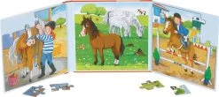 Goki Magnetisches Puzzlebuch Pferde Reisstall - 40 Teile