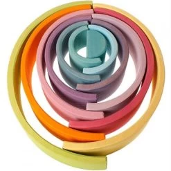 Grimm's Großer Regenbogen Aus Holz Pastell - 12-teilig 10 Grimm's Großer Regenbogen Aus Holz Pastell - 12-teilig -Kinder Welt Verkauf grimm s houten regenboog groot pastelkleur 12 delig