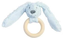 Happy Horse Blue Rabbit Richie Beißring Aus Holz - 12 Cm
