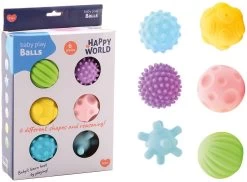 Edushape Happy World Motoriek En Zintuig Ballen, 6 In Doos -Kinder Welt Verkauf happy world motoriek en zintuig ballen 6 in doos 3