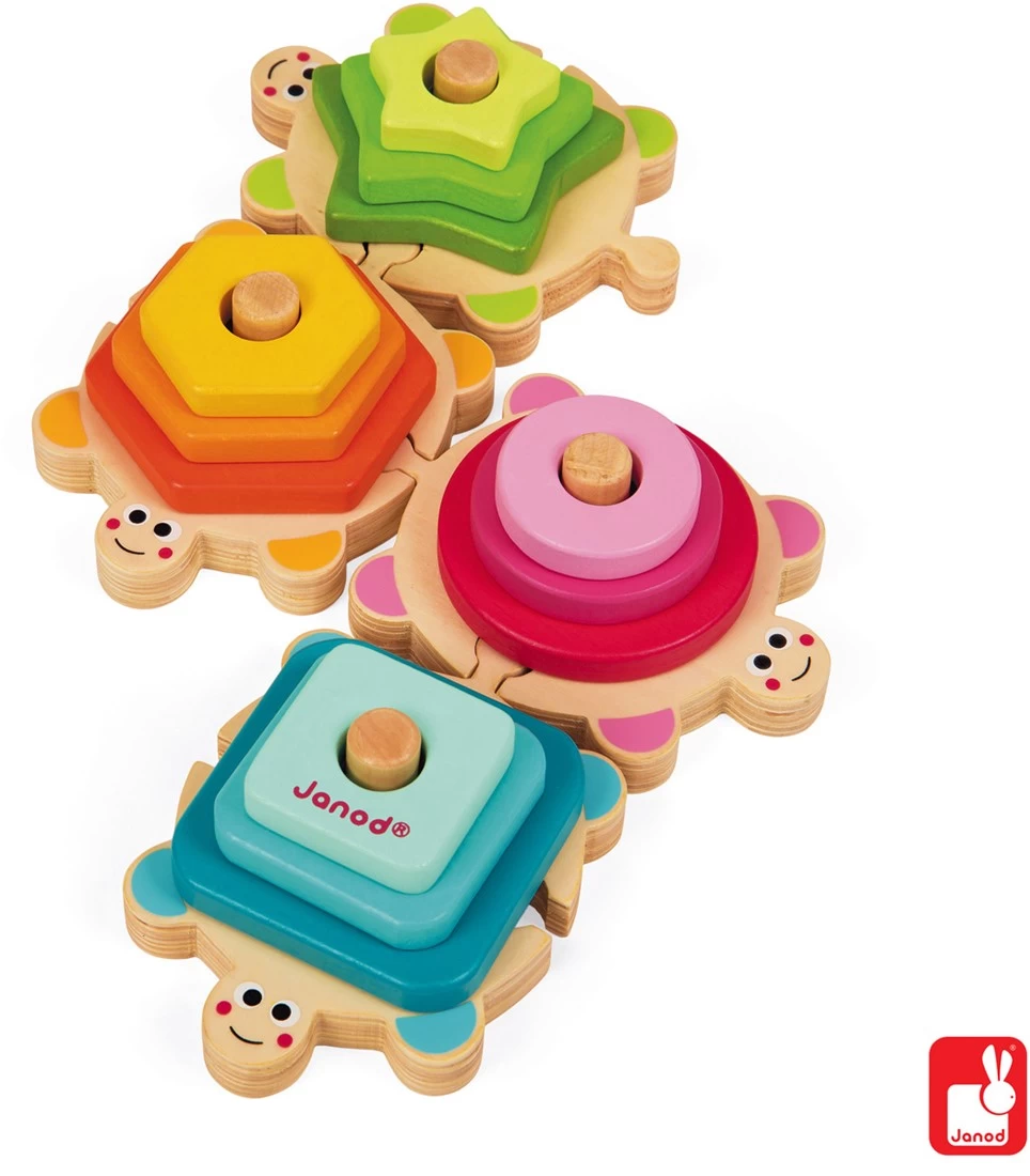 Janod Holz-Steckpuzzle Schildkröten 5 Janod Holz-Steckpuzzle Schildkröten – Bild 3