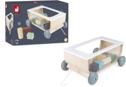 Janod - Bauklötzchen-Wagen Aus Holz - Sweet Cocoon Kollektion - Baby- Und Kleinkindspielzeug Farbe Auf Wasserbasis - Spielzeug Zum Ziehen - Laufen Lernen - Ab 18 Monaten, J04407 -Kinder Welt Verkauf janod baukloetzchen wagen aus holz sweet cocoon kollektion baby und kleinkindspielzeug farbe auf wasserbasis spielzeug zum ziehen laufen lernen ab 18 monaten j04407 2