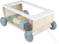 Janod - Bauklötzchen-Wagen Aus Holz - Sweet Cocoon Kollektion - Baby- Und Kleinkindspielzeug Farbe Auf Wasserbasis - Spielzeug Zum Ziehen - Laufen Lernen - Ab 18 Monaten, J04407 -Kinder Welt Verkauf janod baukloetzchen wagen aus holz sweet cocoon kollektion baby und kleinkindspielzeug farbe auf wasserbasis spielzeug zum ziehen laufen lernen ab 18 monaten j04407 3
