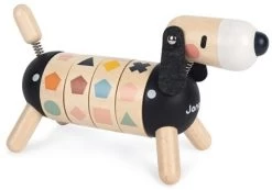 Janod - Formen- Und Farben-Hund Aus Holz - Kollektion Sweet Cocoon - Baby- Und Kleinkindspielzeug Farbe Auf Wasserbasis - Formen Und Farben Lernen - Ab 2 Jahren, J04421