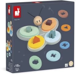 Janod - Formensortierer Schmetterling Aus Holz - Kollektion Sweet Cocoon - Baby- Und Kleinkindspielzeug Farbe Auf Wasserbasis - Stapelspielzeug - Formen Und Farben Lernen - Ab 18 Monaten, J04418 -Kinder Welt Verkauf janod formensortierer schmetterling aus holz kollektion sweet cocoon baby und kleinkindspielzeug farbe auf wasserbasis stapelspielzeug formen und farben lernen ab 18 monaten j04