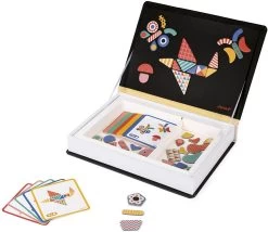 Janod J02720 Magnéti'book, 43 Magnets Magneti'Book Moduloform Formen Und Muster, Schwarz