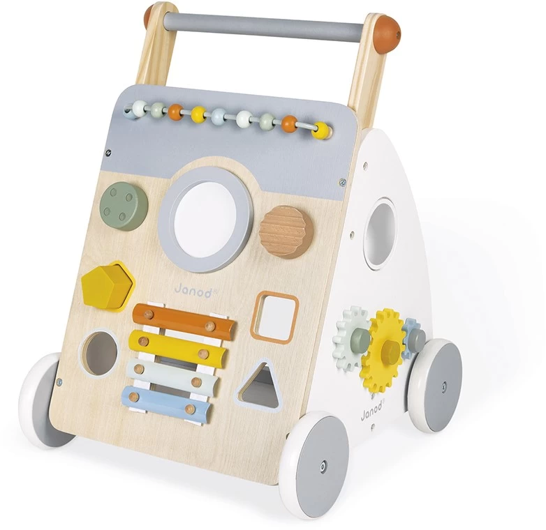 Janod J04410 Holzwagen Mit Mehreren Sweet Cocoon Collection-9 Aktivitäten-Wasserfarbenes Spielzeug Für Kinder Jungen Laufen Lernen-Stille Räder-Ab 1 Jahr 5 Janod J04410 Holzwagen Mit Mehreren Sweet Cocoon Collection-9 Aktivitäten-Wasserfarbenes Spielzeug Für Kinder Jungen Laufen Lernen-Stille Räder-Ab 1 Jahr – Bild 3