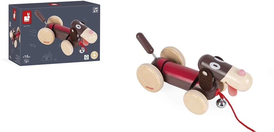 Janod J08258 Hund Massivholz-Spielzeug Zum Ziehen-Baby-und Kleinkindspielzeug-Leise Räder-Entwicklung Von Motorik Und Fantasie-FSC-Zertifiziert-Ab 18 Monaten 5 Janod J08258 Hund Massivholz-Spielzeug Zum Ziehen-Baby-und Kleinkindspielzeug-Leise Räder-Entwicklung Von Motorik Und Fantasie-FSC-Zertifiziert-Ab 18 Monaten – Bild 3