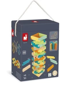 Janod J08300 Fass Mit 60 Bauklötzen Aus Holz-Konstruktionsspiel-Entwicklung Von Feinmotorik Und Konzentration-FSC-Zertifiziertes Buchenholz, Massiv-Farben Auf Wasserbasis-Ab 4 Jahren -Kinder Welt Verkauf janod j08300 fass mit 60 baukloetzen aus holz konstruktionsspiel entwicklung von feinmotorik und konzentration fsc zertifiziertes buchenholz massiv farben auf wasserbasis ab 4 j