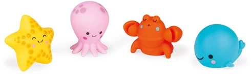 Janod - Wasserspritzer „Meerestiere, 4 Stück - Badespielzeug Für Babys - Ab 10 Monaten, J04703 3 Janod - Wasserspritzer „Meerestiere, 4 Stück - Badespielzeug Für Babys - Ab 10 Monaten, J04703