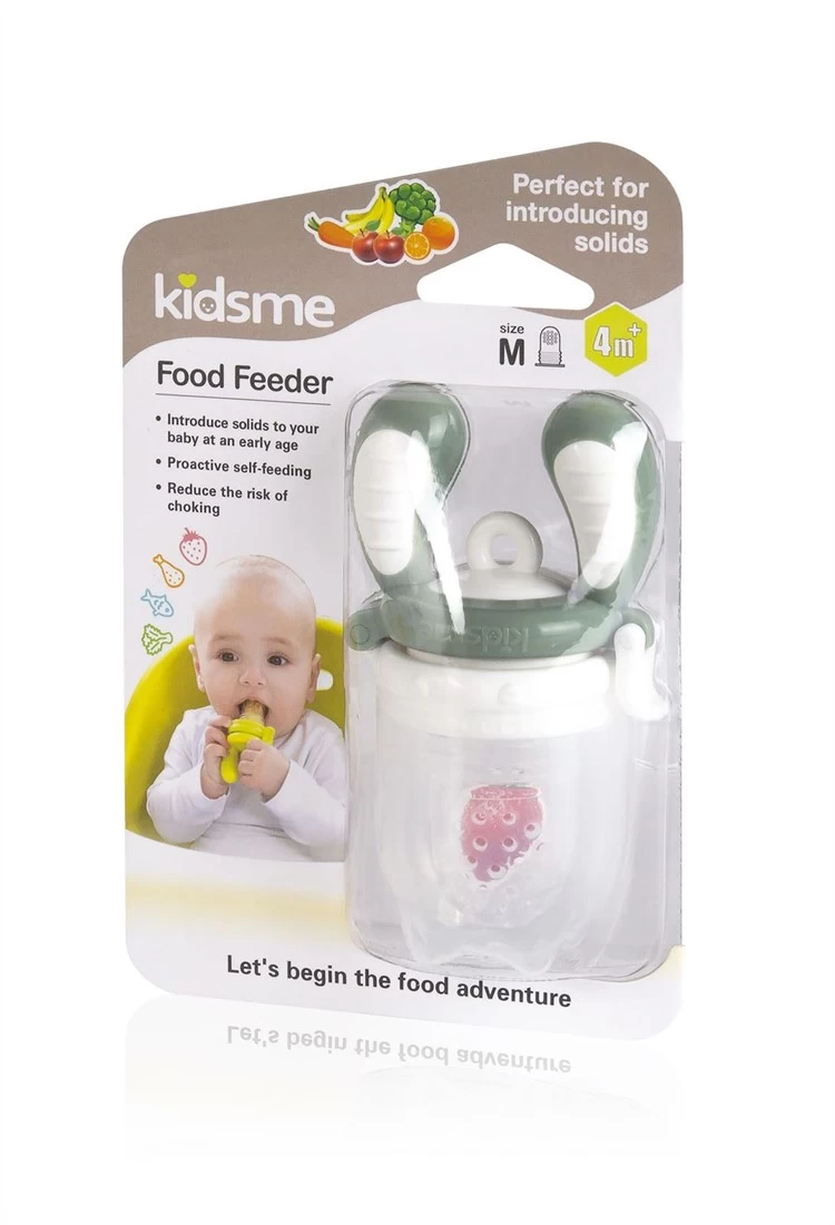 KidsMe Food Feeder Einzelpackung(Größe:M) - Grau(Dreifach-Falt-Silikonbeutel)Blisterkarte 3 KidsMe Food Feeder Einzelpackung(Größe:M) - Grau(Dreifach-Falt-Silikonbeutel)Blisterkarte