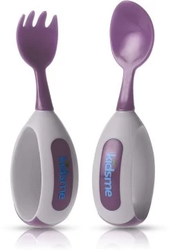 KidsMe Kleinkind Löffel & Gabel Set-Plum Blisterkarte