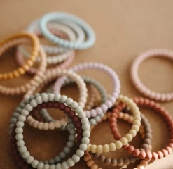 MUSHIE - SILIKON-ARMBAND(3er-Pack)lila/cyan/zarter Pfirsich -Kinder Welt Verkauf mushie silikon armband 3er pack lila cyan zarter pfirsich 3