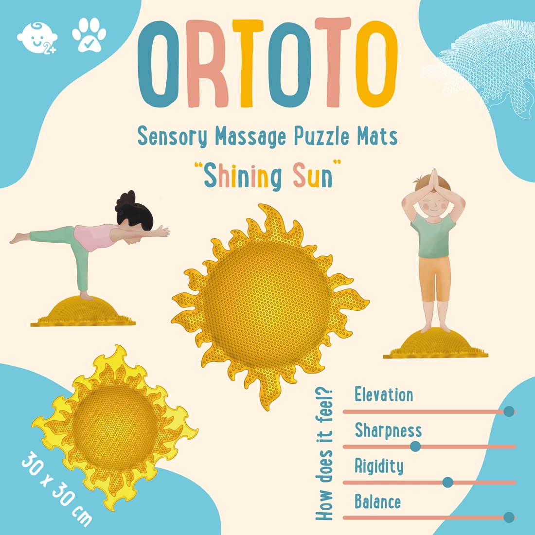 Ortoto Sensory Massage Puzzle Matte Shining Sun (Halbkugel) Hellrot 4 Ortoto Sensory Massage Puzzle Matte Shining Sun (Halbkugel) Hellrot – Bild 2