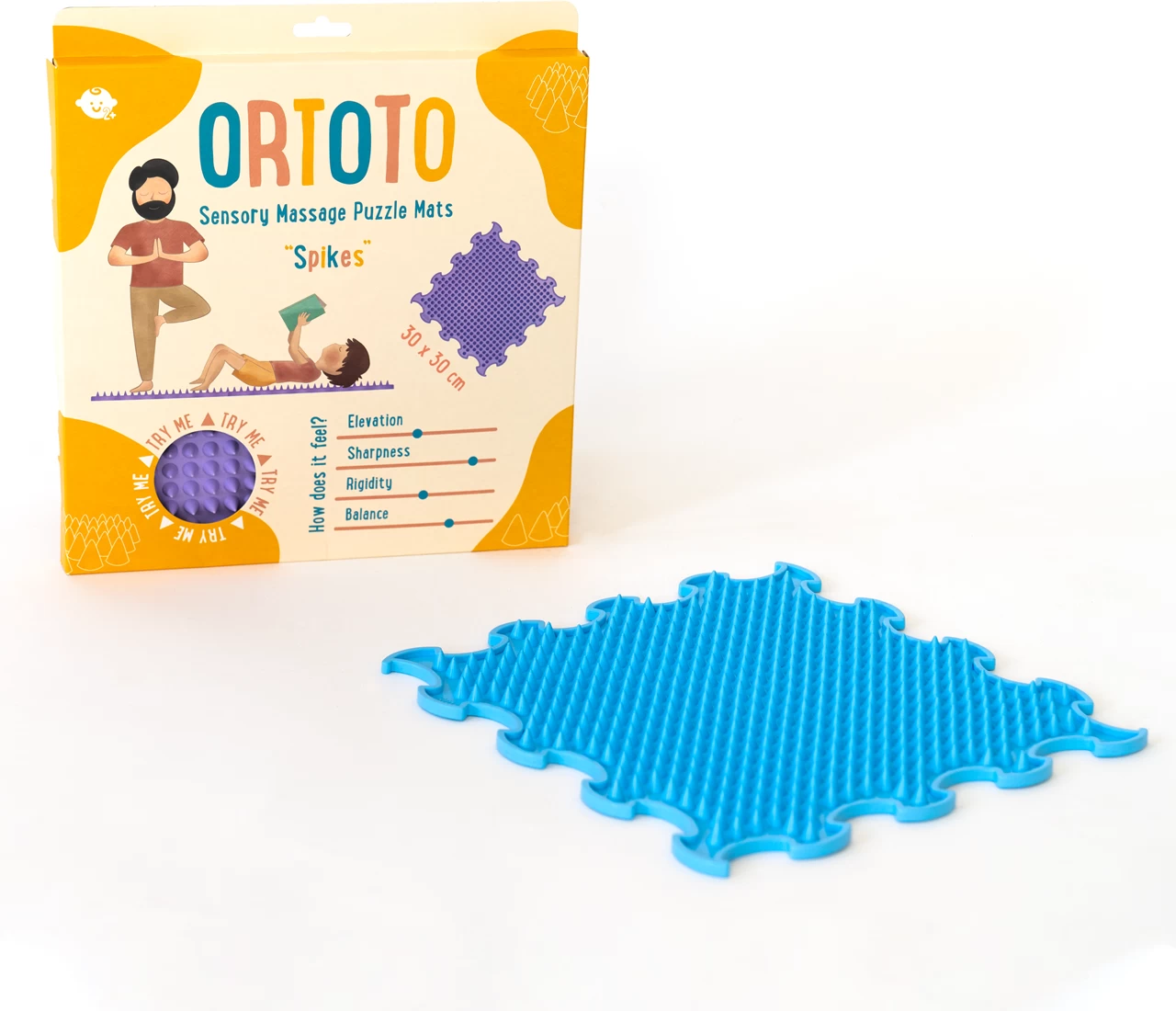 Ortoto Sensory Massage Puzzle Matte Spikes Azurblau 4 Ortoto Sensory Massage Puzzle Matte Spikes Azurblau – Bild 2