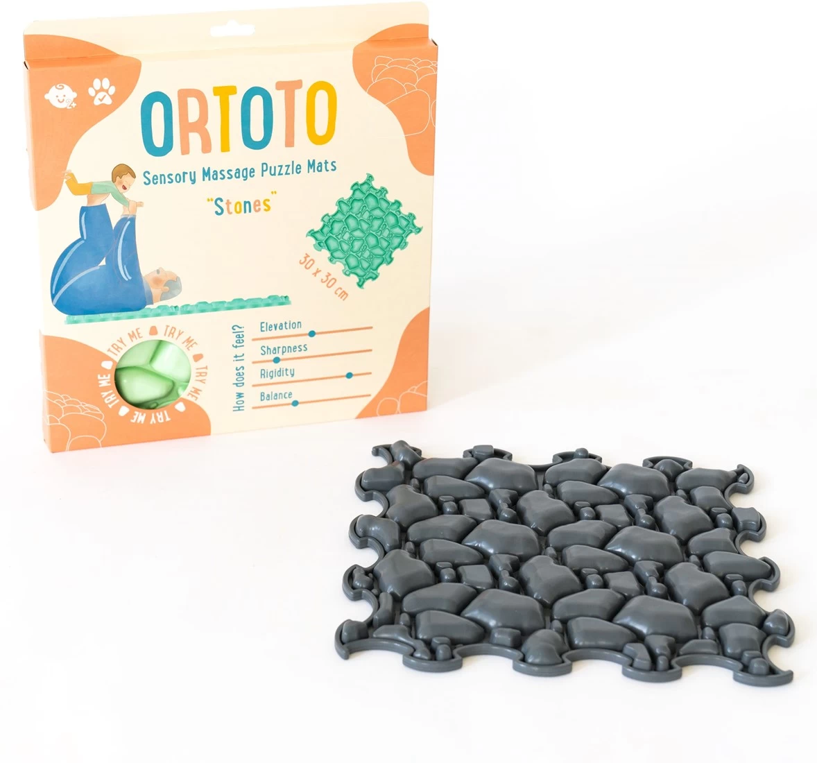 Ortoto Sensory Massage Puzzle Matte Stones Sturmgrau 4 Ortoto Sensory Massage Puzzle Matte Stones Sturmgrau – Bild 2