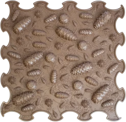 Ortoto Sensory Massage Puzzlematte Pinienzapfen Dunkelschokolade 1 Stück 30x30 Cm