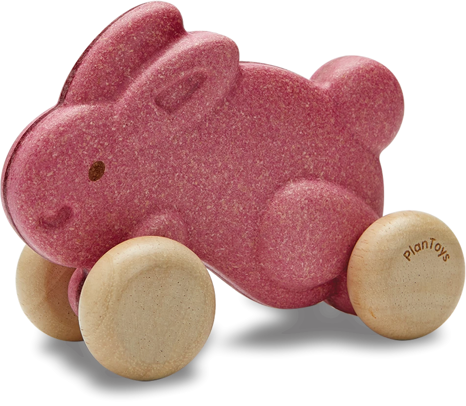 Plan Toys PlanToys Holzspielzeug Schiebehäschen-Rosa 3 Plan Toys PlanToys Holzspielzeug Schiebehäschen-Rosa