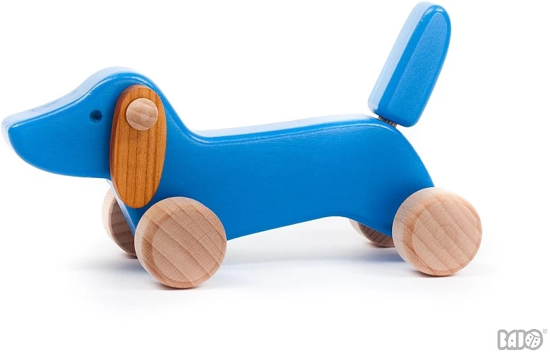 Schiebetier Schiebelaufrad Nachziehspielzeug Ziehtier Holz - Hund Dackel Puppy Blau 3 Schiebetier Schiebelaufrad Nachziehspielzeug Ziehtier Holz - Hund Dackel Puppy Blau