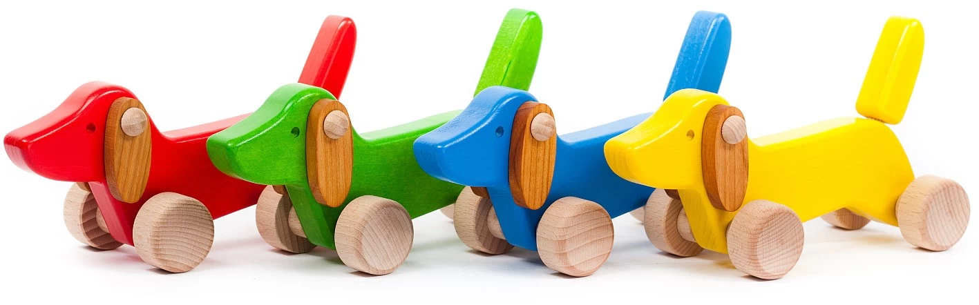 Schiebetier Schiebelaufrad Nachziehspielzeug Ziehtier Holz - Hund Dackel Puppy Gelb 4 Schiebetier Schiebelaufrad Nachziehspielzeug Ziehtier Holz - Hund Dackel Puppy Gelb – Bild 2