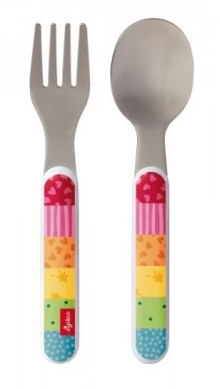 SIGIKID 24870 Besteckset Rainbow Rabbit Rainbow Rabbit Mädchen Und Jungen Besteckset Gabel&Löffel Empfohlen Ab Geburt Mehrfarbig