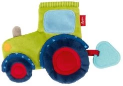 SIGIKID 42301 Aktiv-Knistertuch Traktor PlayQ Mädchen Und Jungen Babyspielzeug Empfohlen Ab Geburt Grün/blau