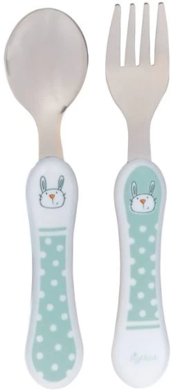 SIGIKID Kinder-Besteck Mintgrün Hase - 14cm