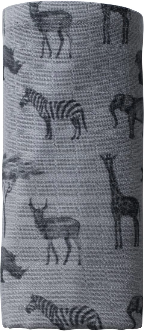 Snoozebaby Bio-Wickeltuch Safari Grau - 80x80 Cm 3 Snoozebaby Bio-Wickeltuch Safari Grau - 80x80 Cm