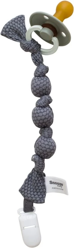Snoozebaby Schnuller Schnur Sturm Grau