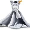 Steiff Soft Cuddly Friends Dinkie Donkey Comforter, Light Grey -Kinder Welt Verkauf steiff soft cuddly friends dinkie donkey comforter light grey