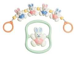 Tolo 80024 - Baby Bunnies Gift Set - Kinderwagenkette Und Greifling Tanzende Häschen, 10 X 2.9 X 12.2 Cm