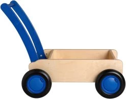 Van Dijk Toys Loop-blokkenwagen - Blauw -Kinder Welt Verkauf zijaanzicht